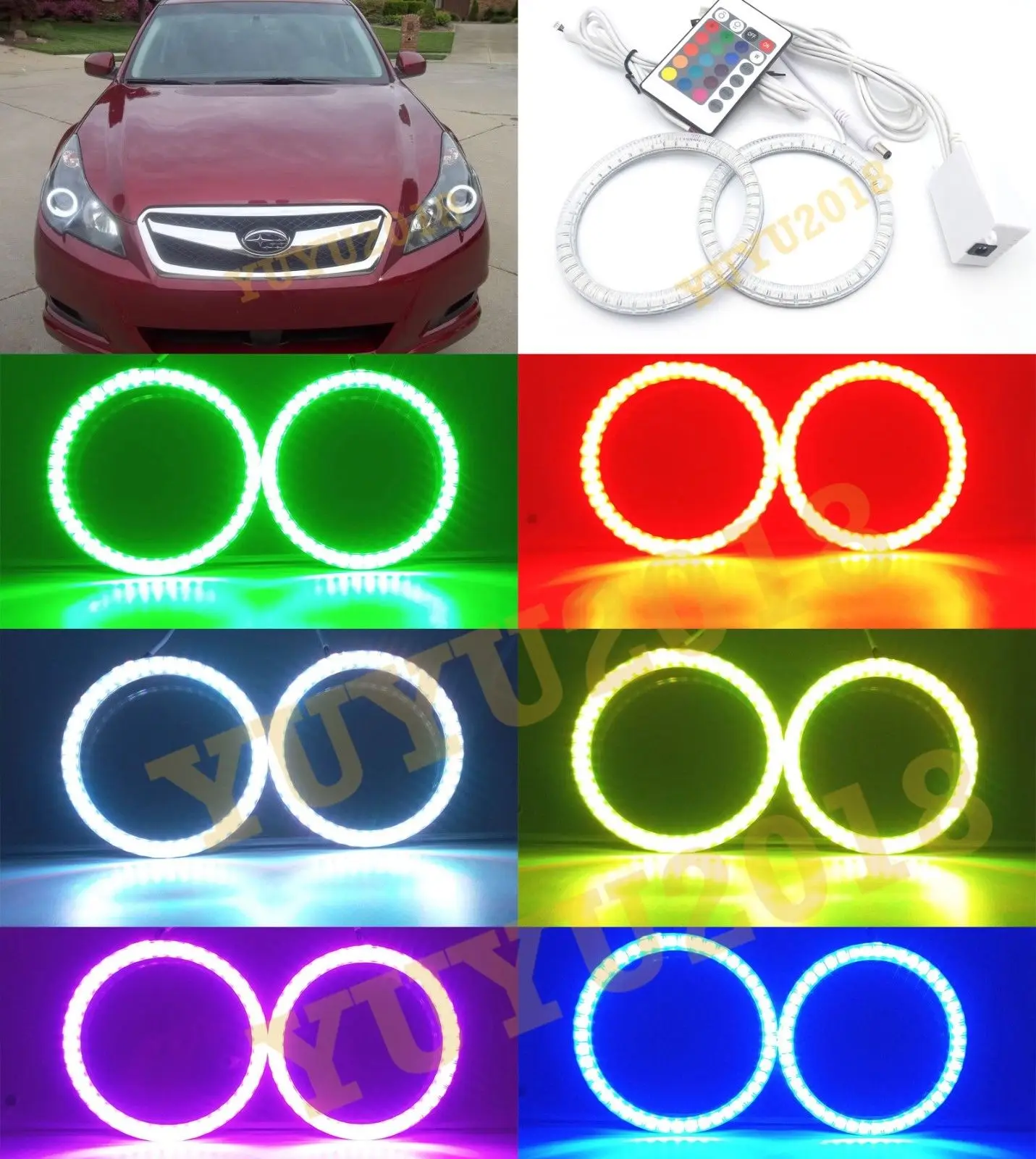 RGB Halo кольца подходят для Subaru legacy 2009 2014 Автомобильные фары многоцветные