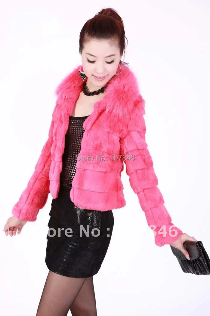(TopFurMall) весенняя женская модная куртка из натурального кроличьего меха с лисьим