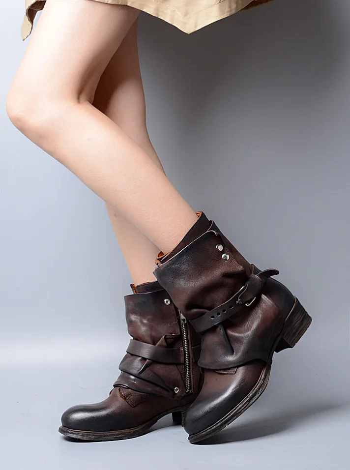 Zobairou/Botas Mujer армейские мотоциклетные ковбойские ботинки в западном стиле женские