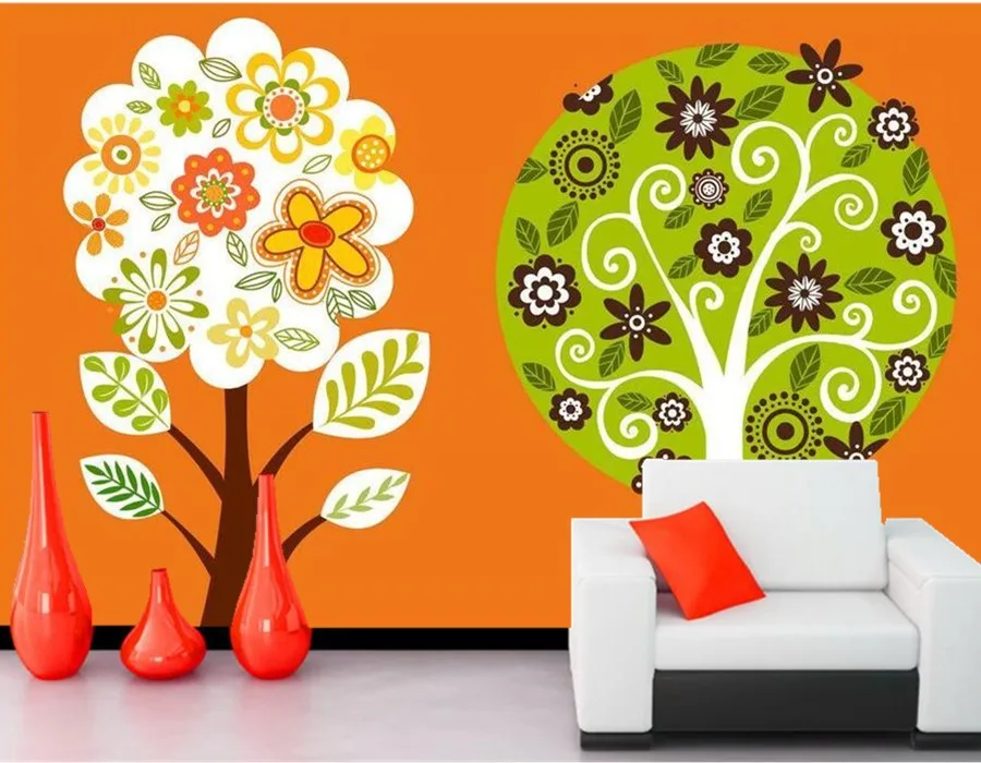 Настенные обои на заказ красивые Мультяшные с изображением пейзажа для гостиной