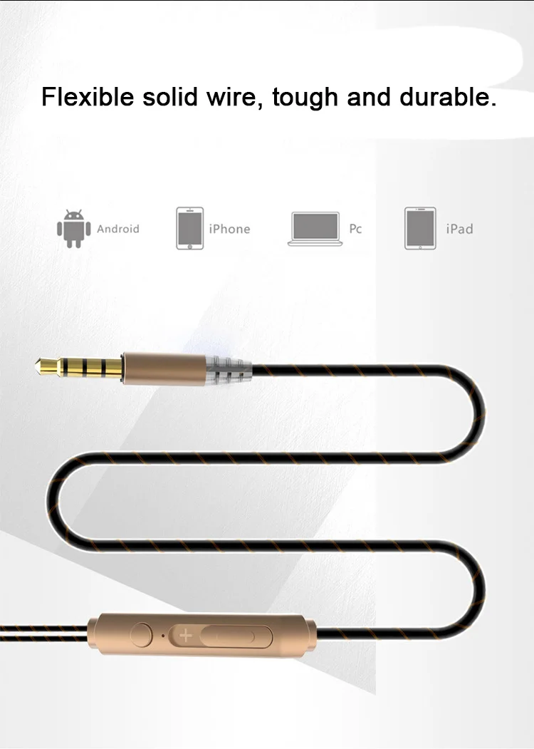Double Unit Drive Headphones with Mic 3.5mm In-Ear Wired Stereo bass Earphone Earbuds Universal for Xiaomi iPhone PC MP3 | Электроника