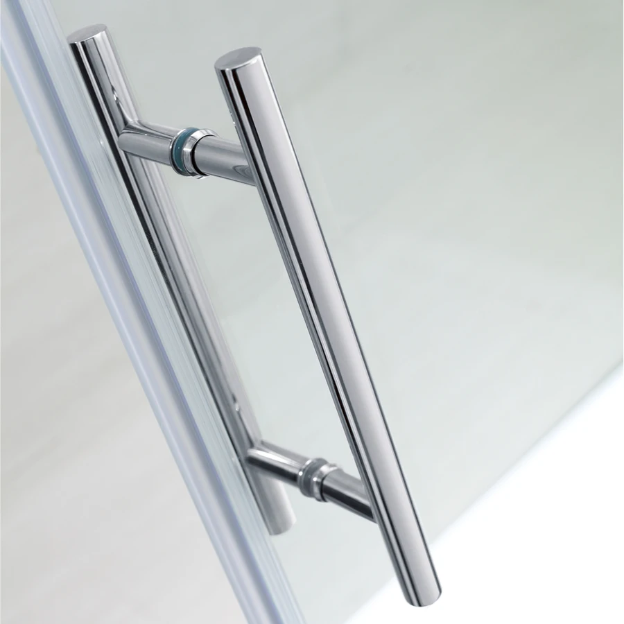 Прямоугольная обводная бескаркасная Раздвижная стеклянная дверь для душа 5