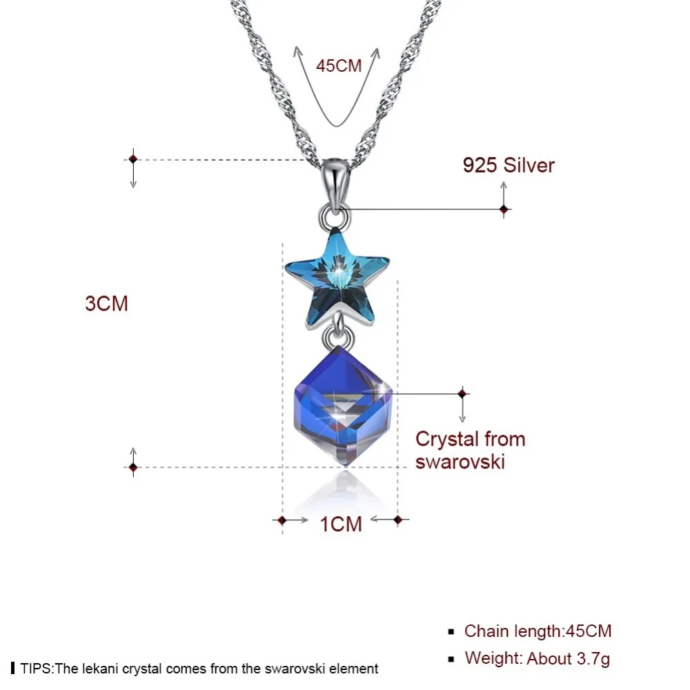 LEKANI ожерелье с кристаллами Swarovski 925 женское подвеской в виде рождественской