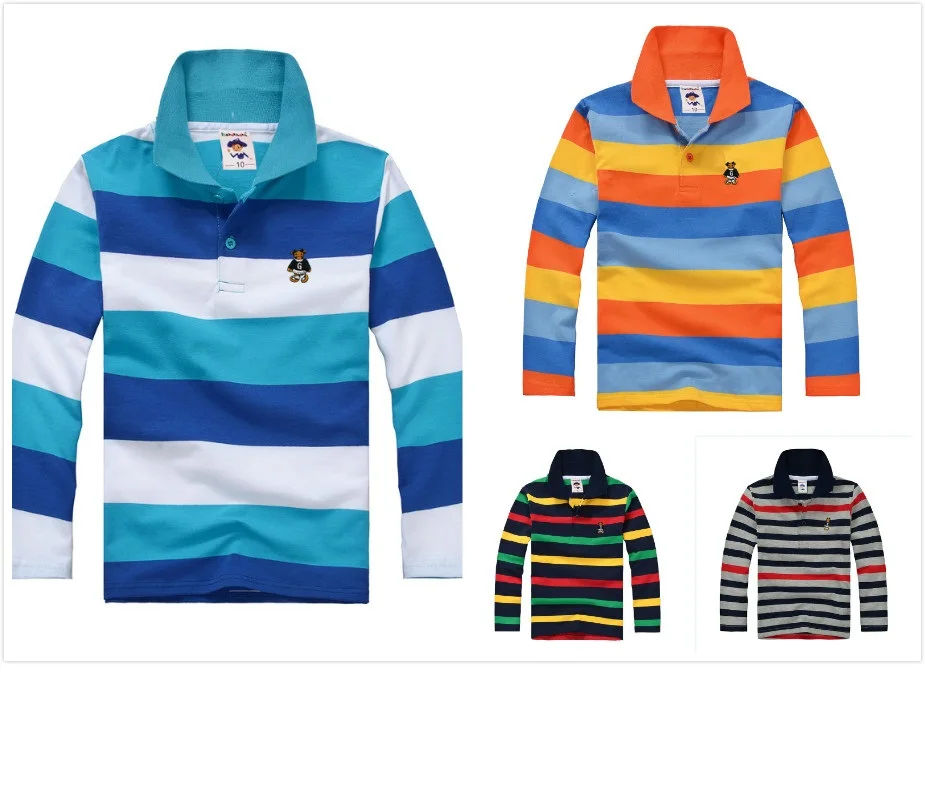 Высококачественная рубашка поло для мальчиков 6 цветов брендовая детская с