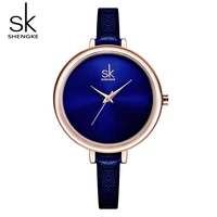 shengke fashion watches women thin leather female wristwatch reloj mujer 2019 top brand luxury quartz watch ladies clock k0069