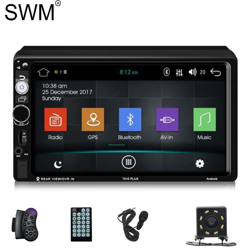 Radio with Camera 2 SWM 7010Plus 2din радио авто стерео Android 8,1 1G 16Gb Rds онлайн навигация Авторадио Oto Teypleri Зеркало Ссылка парктроник - Цвет: Radio with Camera 2