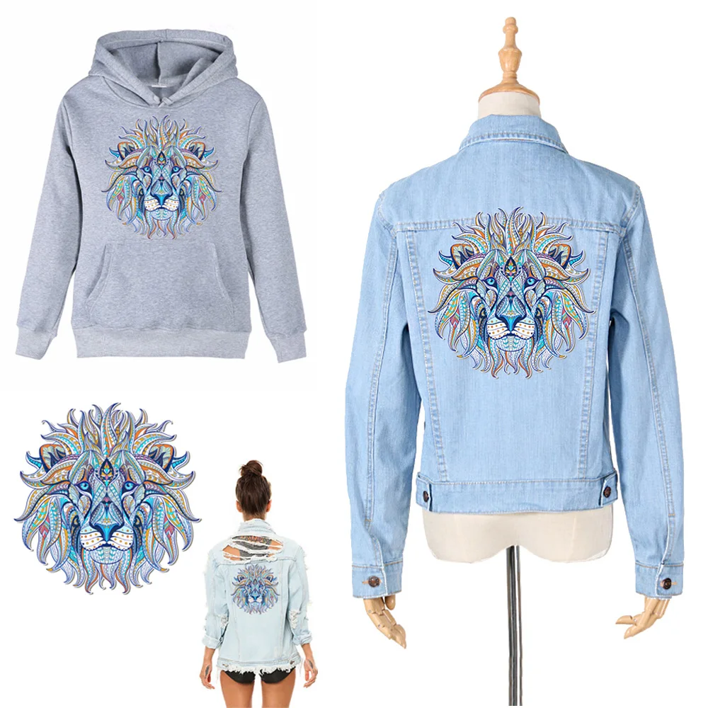 Модные Преувеличенные персональные животные цветы термотрансферные патчи для