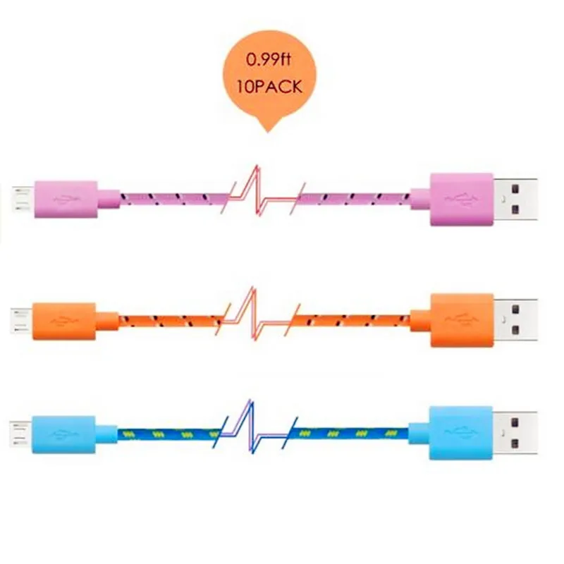 Effelon 1 м плетеный провод Micro USB кабель 3ft нейлоновые плетеные шнуры для зарядки и