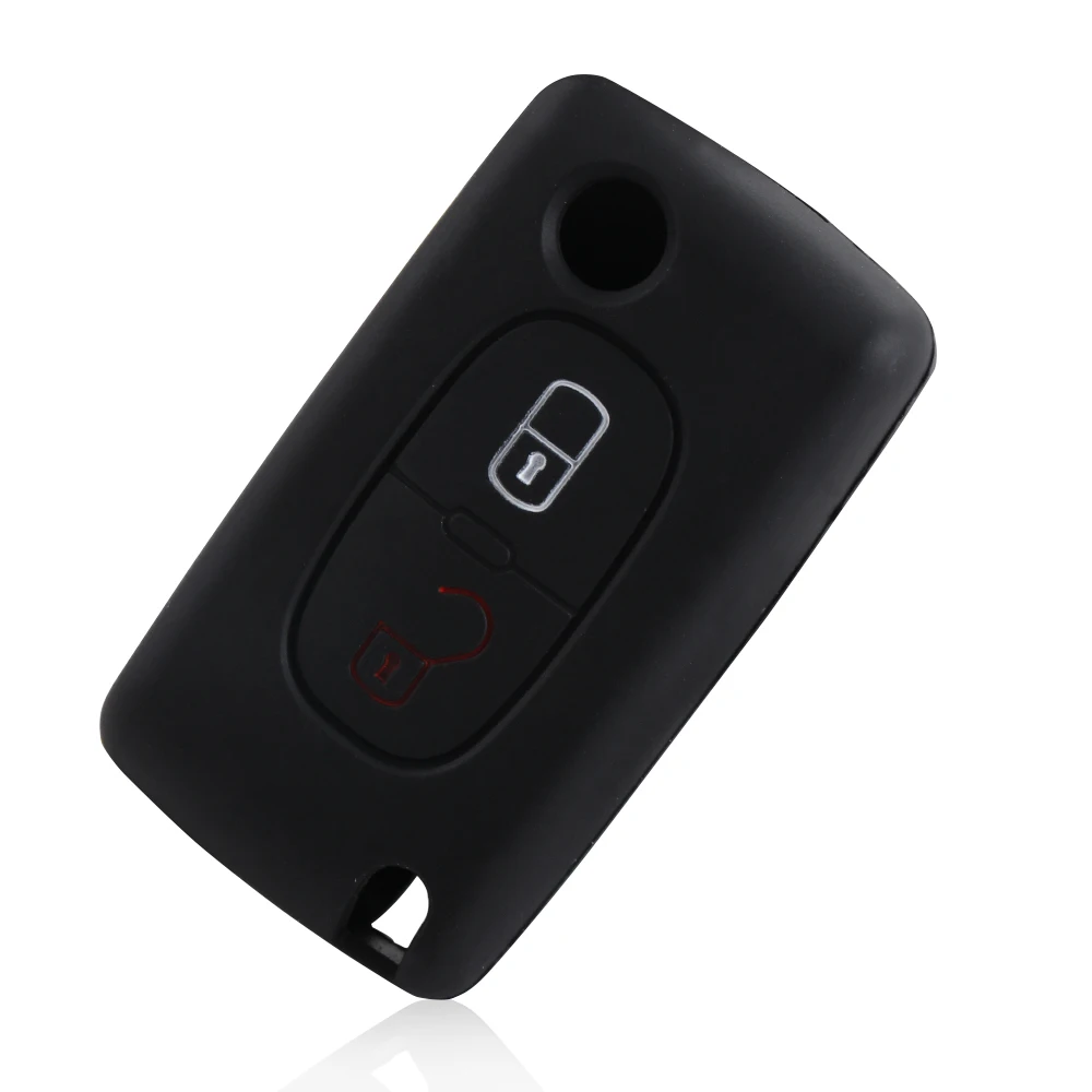 2 кнопки силиконовый чехол для ключей от машины для PEUGEOT 207 307 308 407 408 для Citroen C3 C4 C4L C5 C6 Quatre Защитная крышка