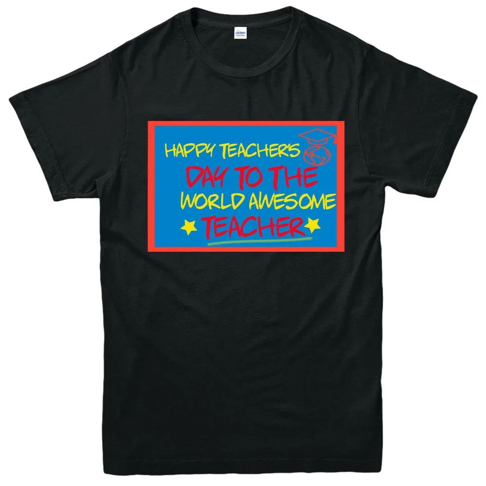 Футболка с надписью Happy Teachers Day футболка для взрослых World Awesome Teacher Gift модные