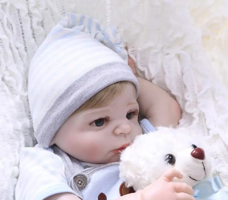 NPK bebe reborn menino Этническая кукла 55 см полностью силиконовая виниловая модель куклы