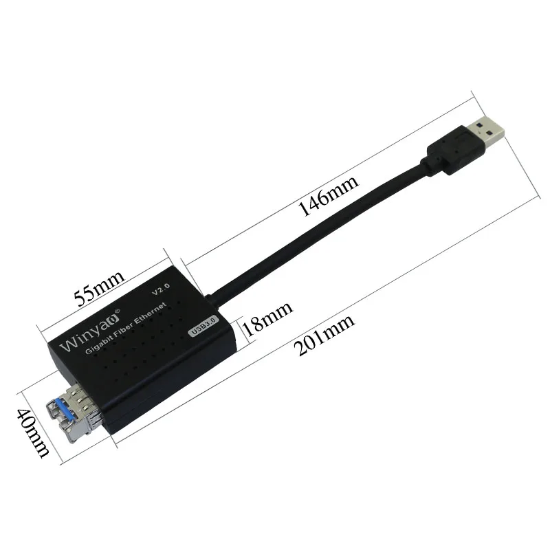 Fiber Gigabit Ethernet to USB3.0 Adapter 850nm Multi Mode Optical Module LC 550m
