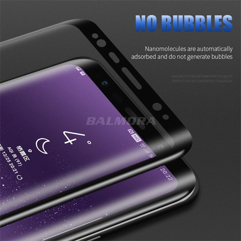 BALMORA 5D Curved Tempered Glass For Samsung Galaxy S7edge S8 S9 Plus Screen Protector Film Note 8 9 A8 A8Plus | Мобильные телефоны
