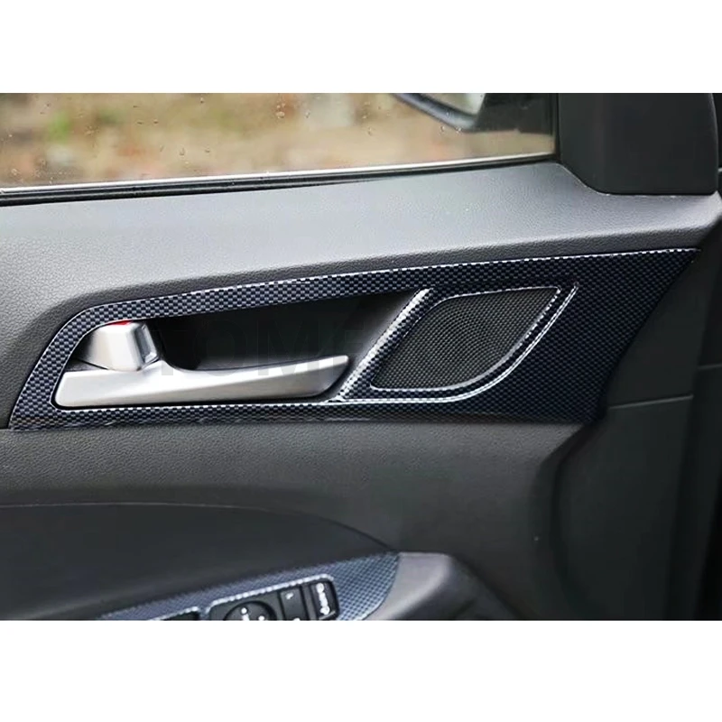 TOMEFON для hyundai Tucson ABS углеродное волокно краска для внутренней двери окна Bottons AC вентиляционное отверстие на выходе рамка отделка Чехлы для интерьера