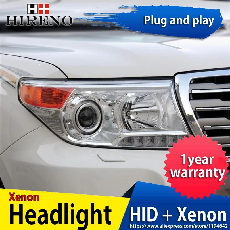 Hireno налобный фонарь для 2016 Toyota Land Cruiser LC200 Автомобильные фары в сборе светодиодный