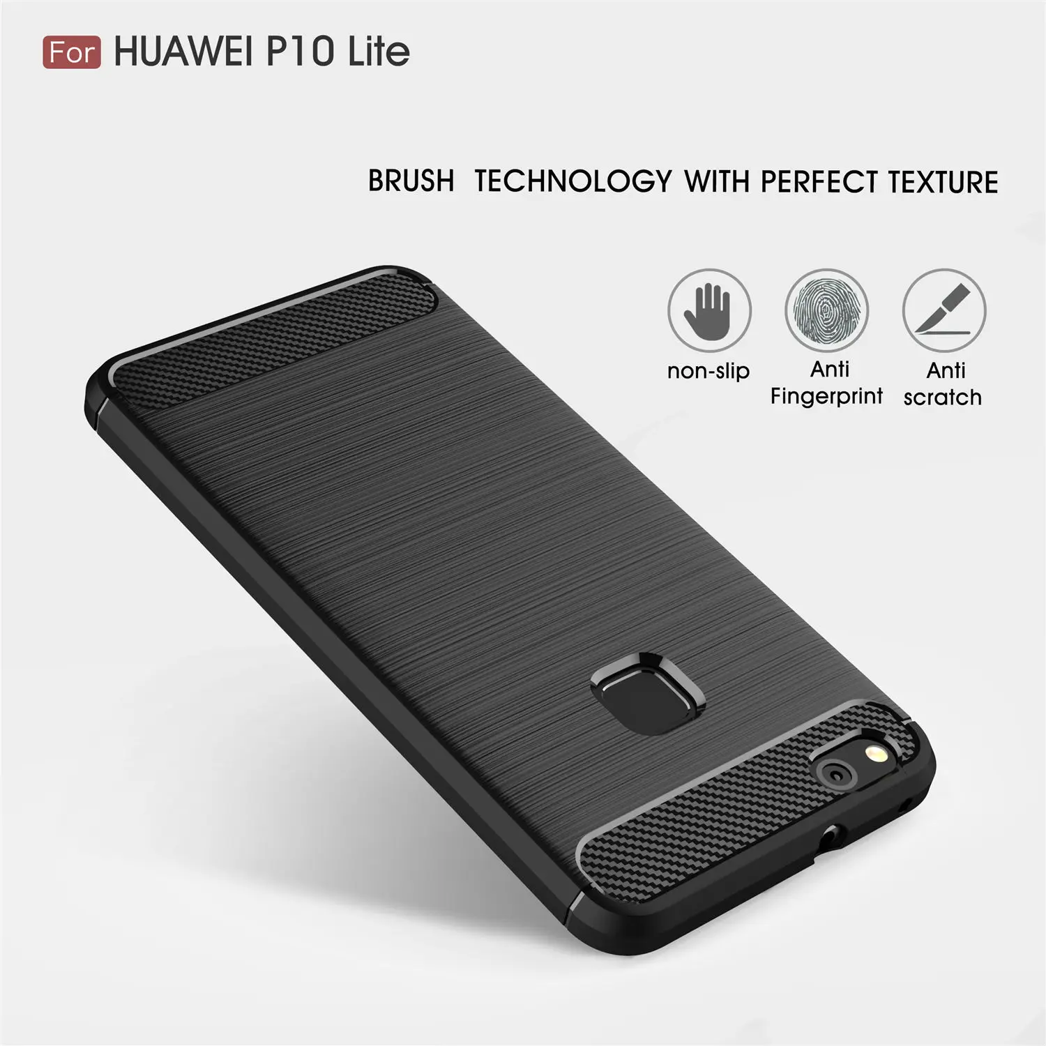 Углерода Волокна Мягкие TPU Рисование чехол для Huawei P10 Lite G10 WAS-TL10 телефон Чехлы