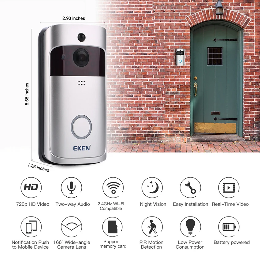 V5 Смарт IP видеодомофон wifi deurbel телефон дверной звонок видео-глазок камера для квартиры ИК сигнализация Беспроводная дверь для видео двери