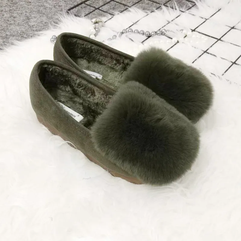 Женские зимние плюшевые туфли лоферы на платформе и плоской подошве меховые