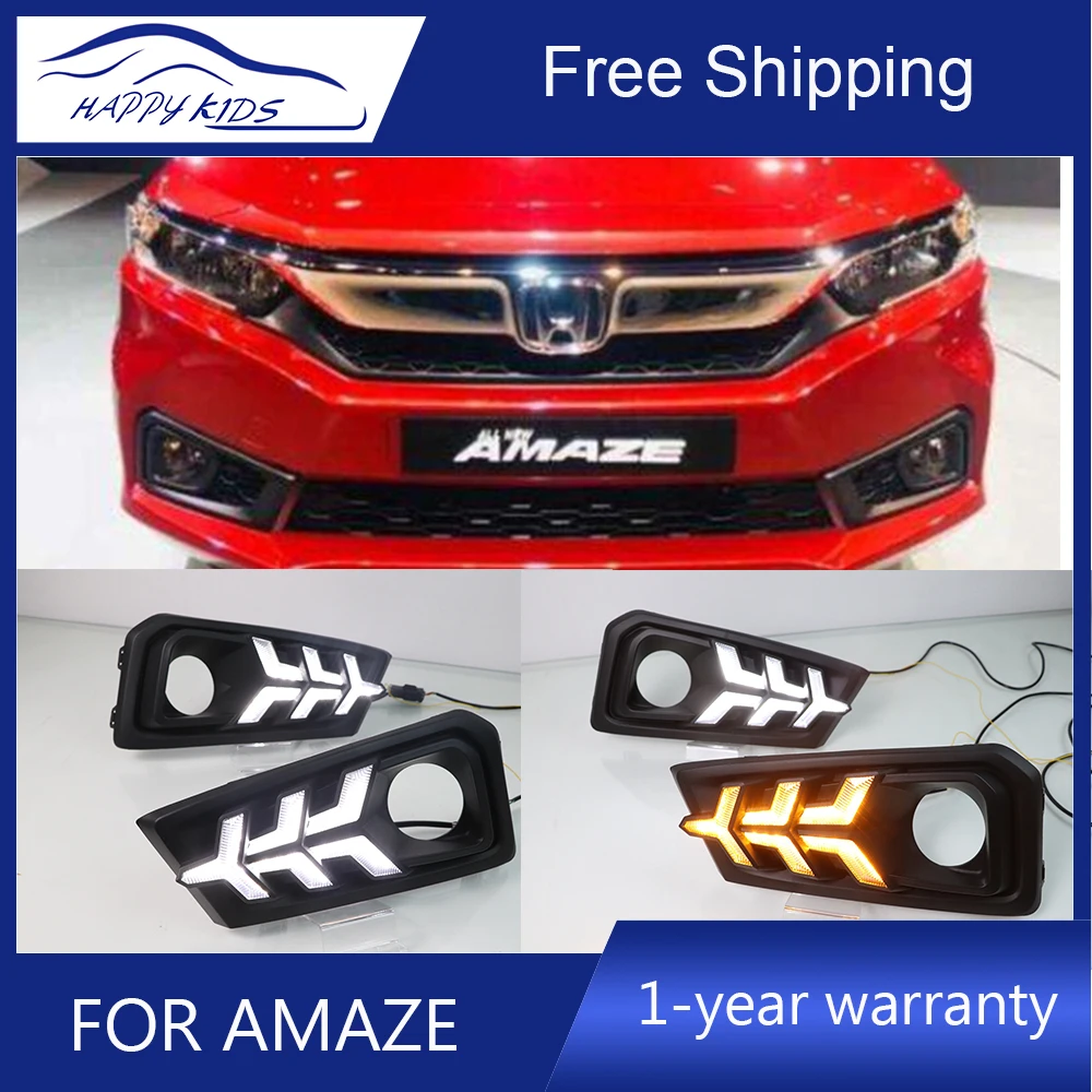 Автомобильный Стайлинг DRL для Honda Amaze 2018 led drl 12v дневной ходовой светильник с