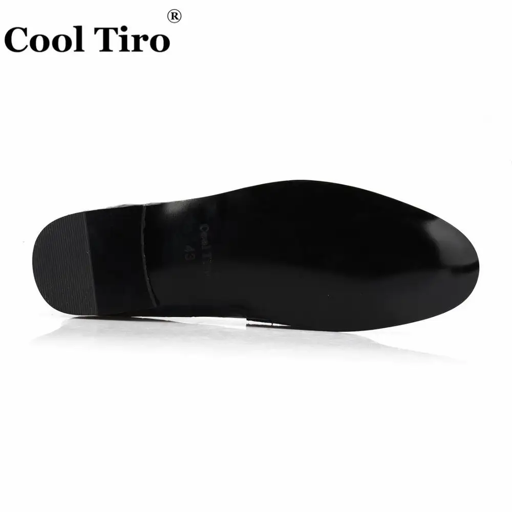 COOL TIRO Crocodile print Double-Monk Loafers Men Slippers Moccasins Wedding Dress Shoes Man Flats Casual Genuine Leather | Обувь