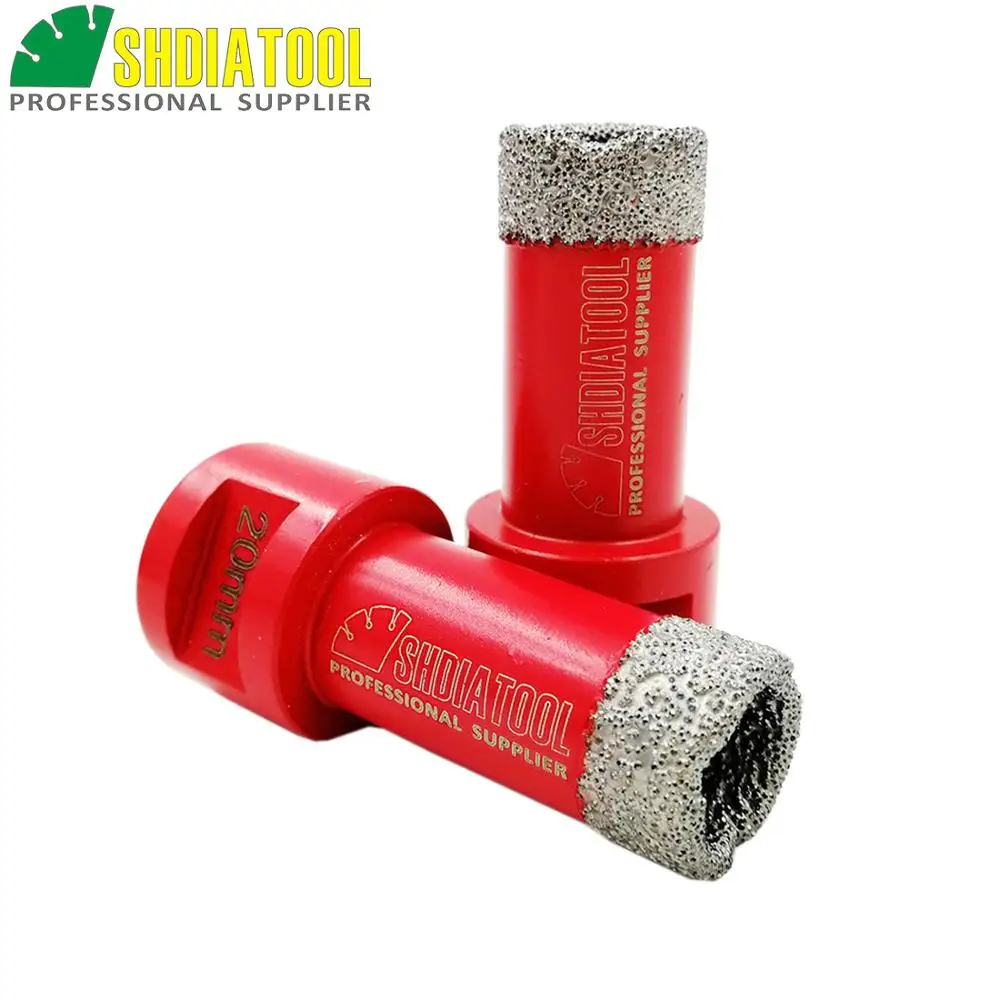 SHDIATOOL 2 шт. диаметр 20 мм красного цвета вакуумной пайки Diamond Core Bits с M14 соединение