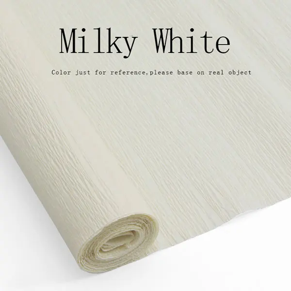 Milky White 50 см* 250 см Дети DIY морщин бумага оберточная бумага украшения оригами цветок Скрапбукинг креп бумага - Цвет: Milky White