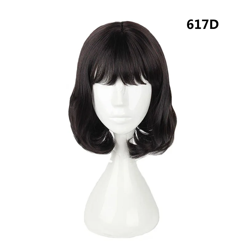 1B/27HL MCOSER женский косплей 35 см короткий кудрявый Темный Brown4 стили синтетические вечерние Высокая температура волокна волос парик-617 - Цвет: 1B/27HL