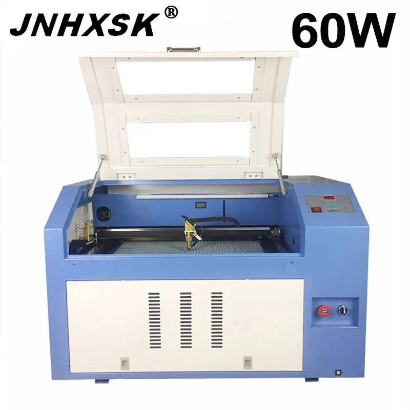 JNHXSK 60 Вт СО2 машина для лазерной гравировки и резки стекла TS4060 может использовать
