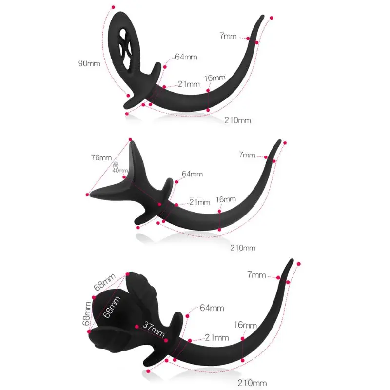 3 вида стилей мягкий эротический собачий хвост Анальная открытая вилка массажер