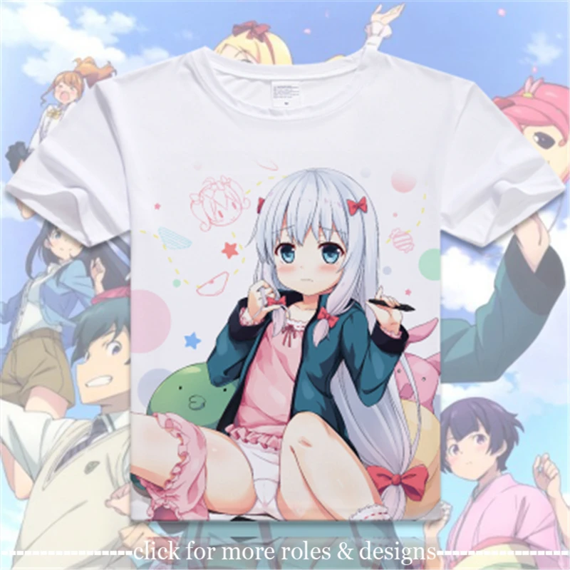 Eromanga Sensei Masamune Izumi Sagiri косплей костюм ткань унисекс футболка с коротким рукавом