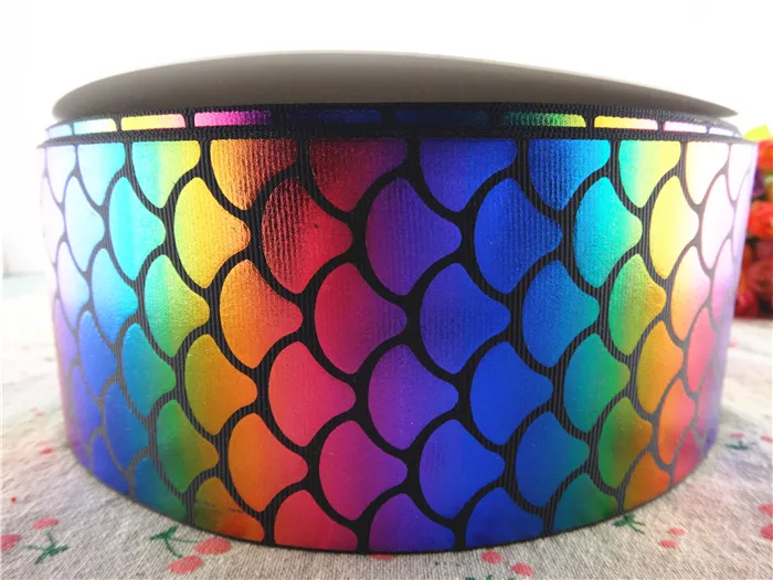 Лента Корсажная с принтом в виде рыбьей чешуи 75 мм|Ленты для шитья| |