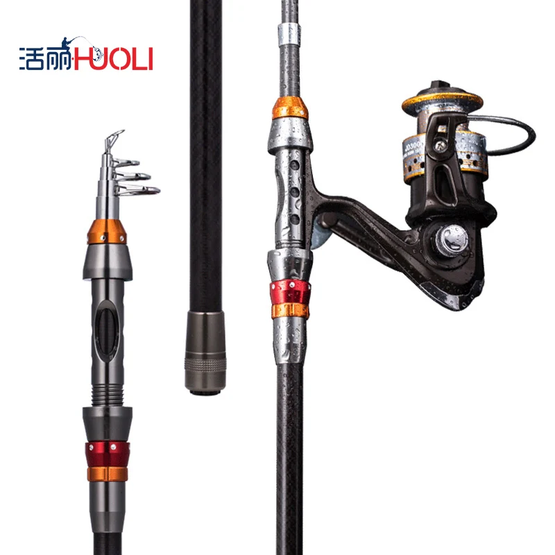 HUOLI 1.8m/2.1m/2.4m/2.7m/3.0m Ocean Telescopic Fishing Rod Set Fly Spinning Tackle | Спорт и развлечения