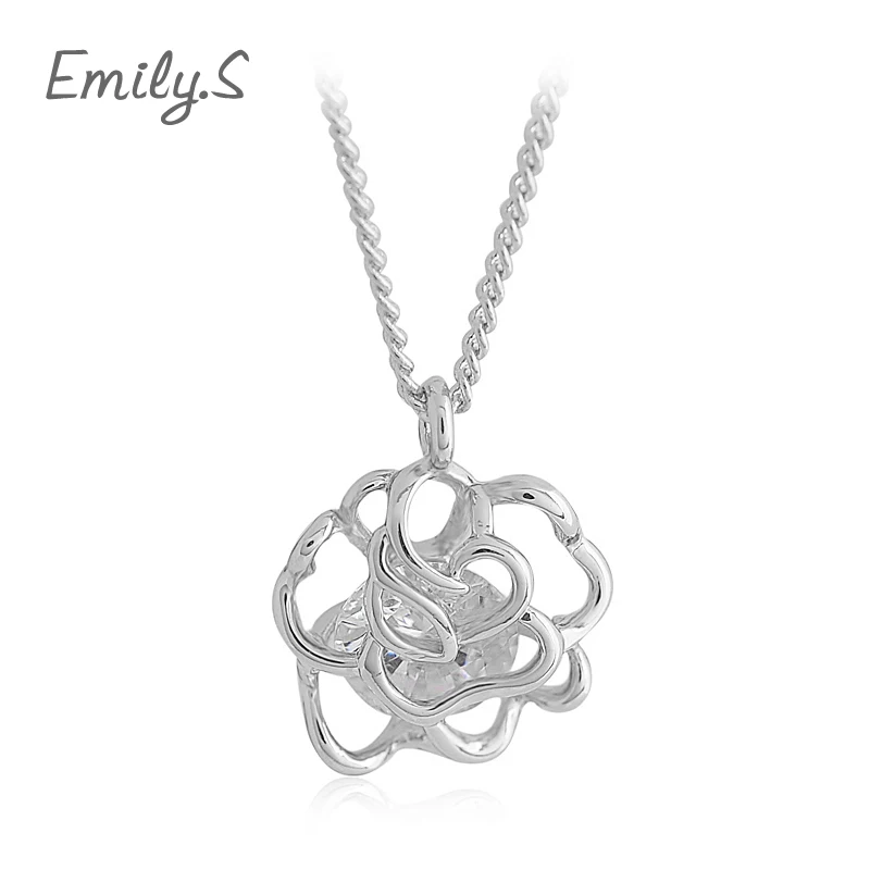 Мода Кубического Циркония Романтический Женщины Ожерелья Сердца 45 Звено Цепи