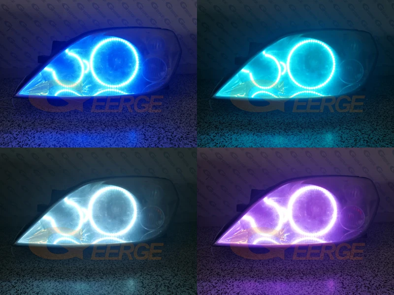 Для NISSAN PRIMERA P12 2002-2008 отличный RF Bluetooth контроллер многоцветный ультра яркий RGB светодиодный ангельские глазки Halo Ring kit