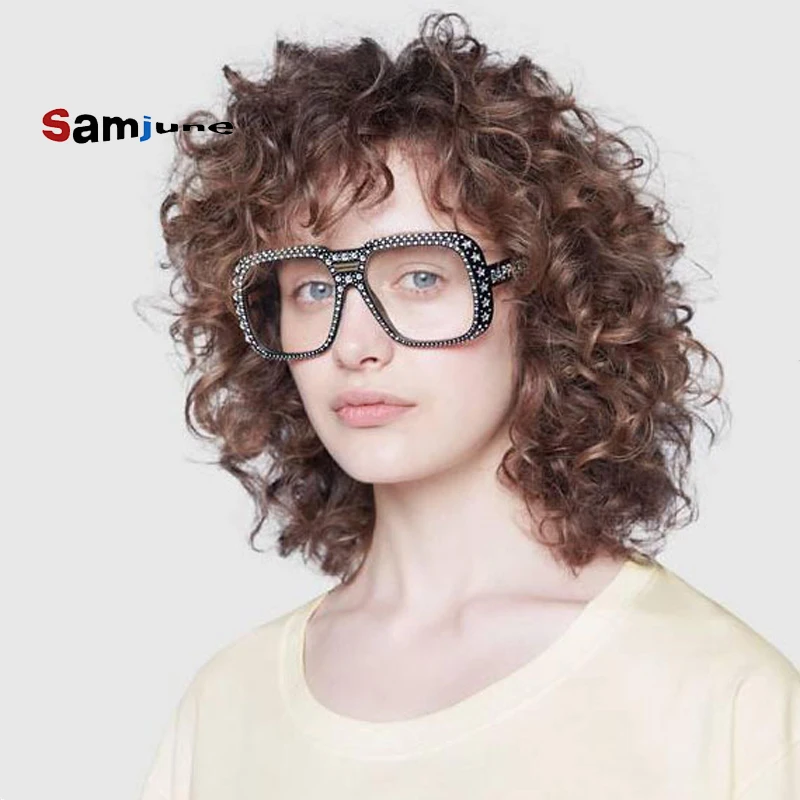 

Samjune Luxury Lmitation Diamond Square Sunglasses Women Brand Cheap Sun Glasses Ladies 2018 New Gradient Oculos Mirror Shades