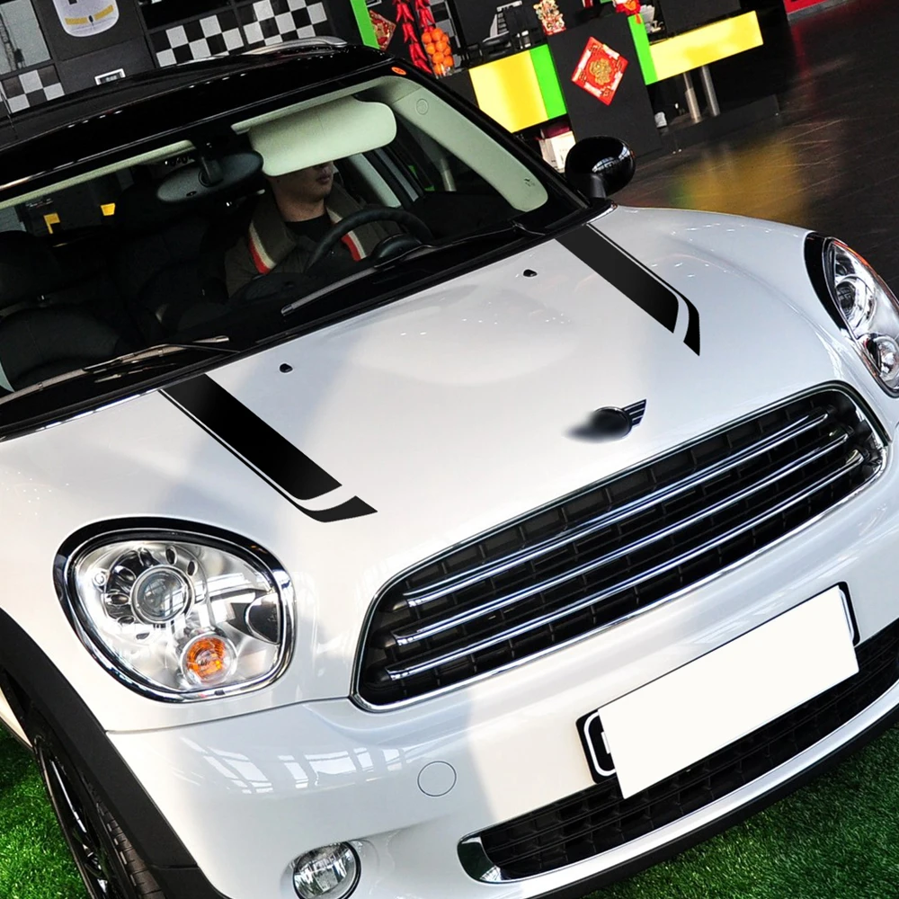 Колпак в полоску крышка двигателя багажника Наклейка автомобиля для Mini Cooper S R58 R55