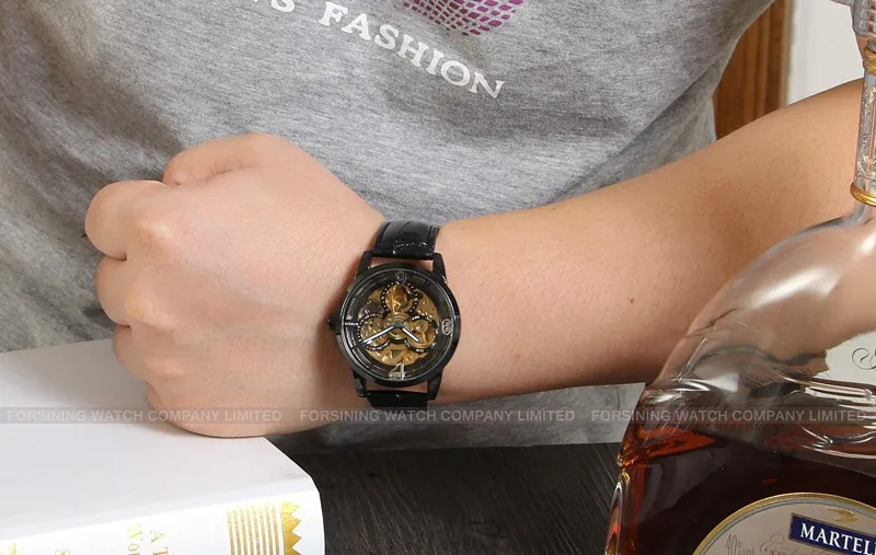 

Mens Watches Top Brand Luxury Automatic Watch Men Mechanical Watches Waterproof Reinforced Glass Black Leather Wristwatch Reloj