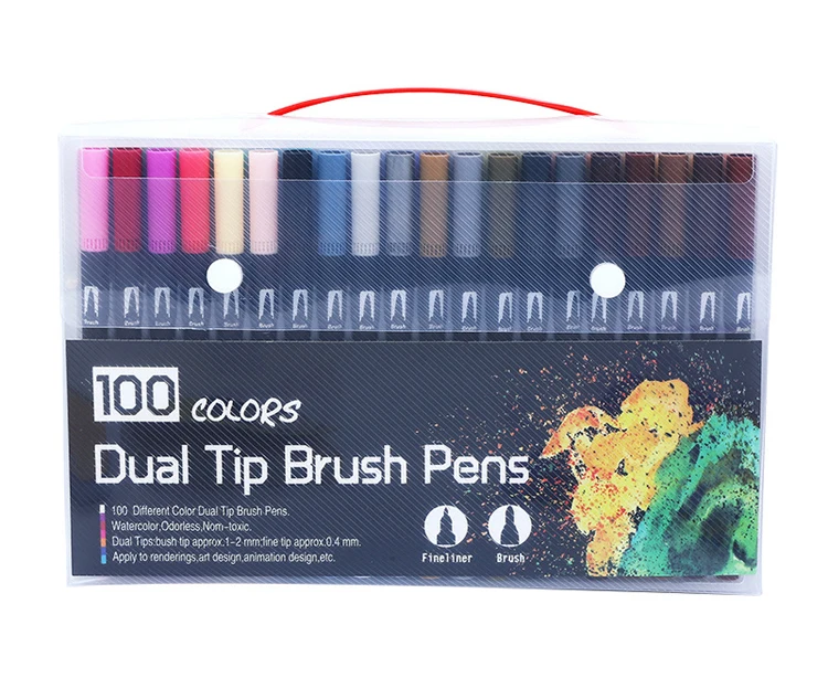 12/18/24/36/48/72/100 Colors Dual Brush Art Markers Pen Fine Tip and Brush Tip Pens for Journals Coloring Books Calligraphy
