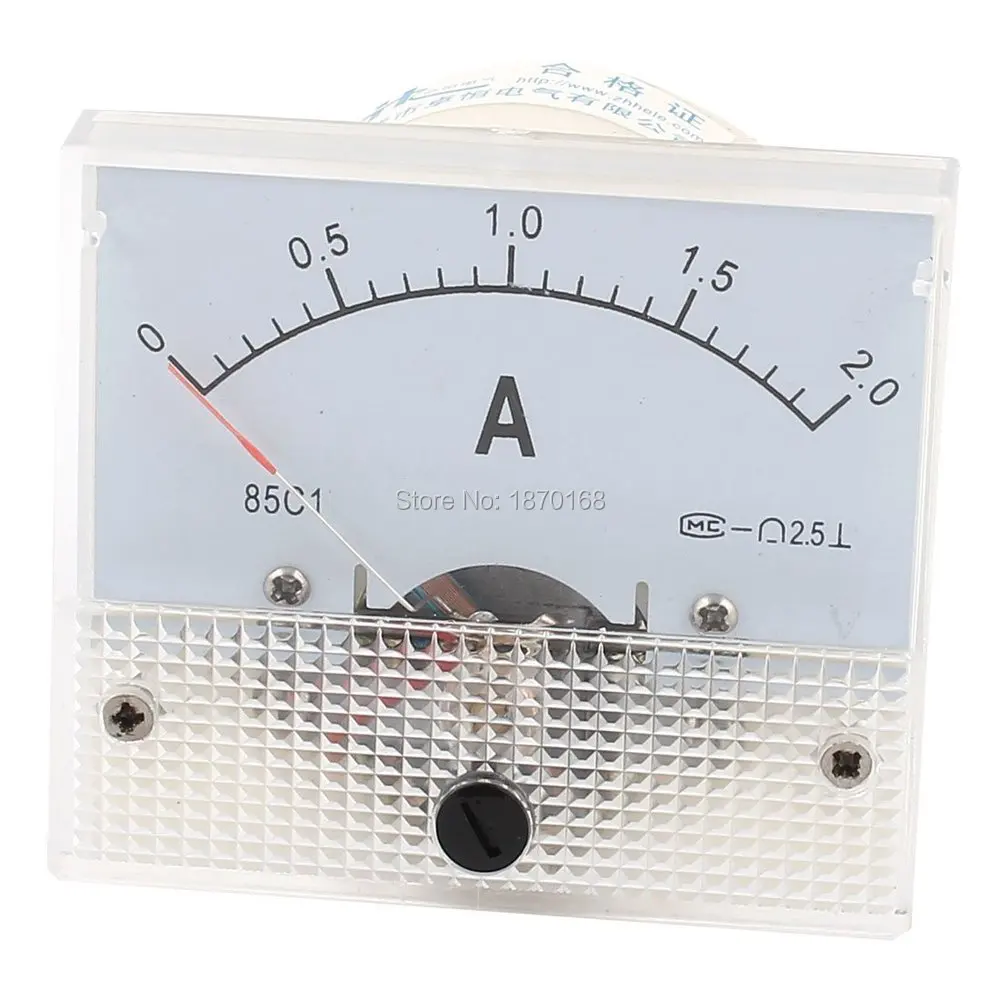 

85C1 DC 0-2A Class 2.5 Panel Mount Analog Ammeter Ampere Meter