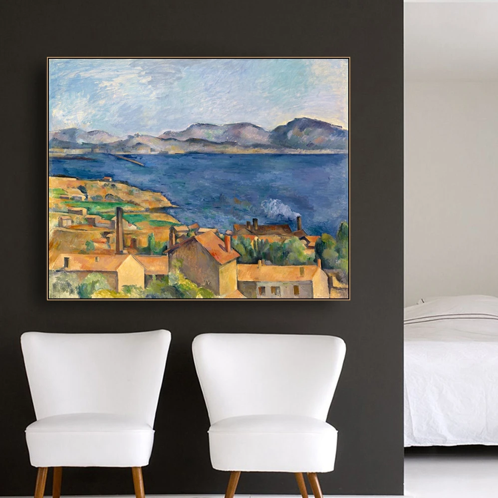 Estek Bay из Марселя Cezanne Wall Art Холст с печатью постера живопись каллиграфический