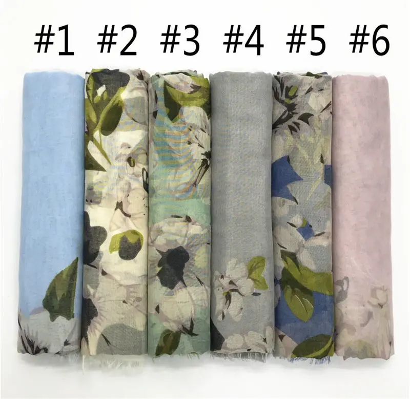 

NEW flower scarf hijab women fashion muslim floral hijabs lady scarves and shawls soft islamic scarfs brand design 10pcs/lot