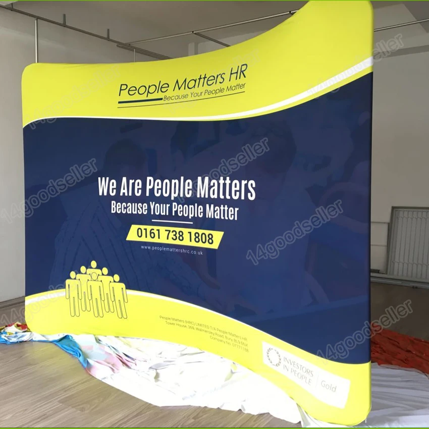 10 футов портативная Натяжная ткань изогнутая торговая выставочная стенда