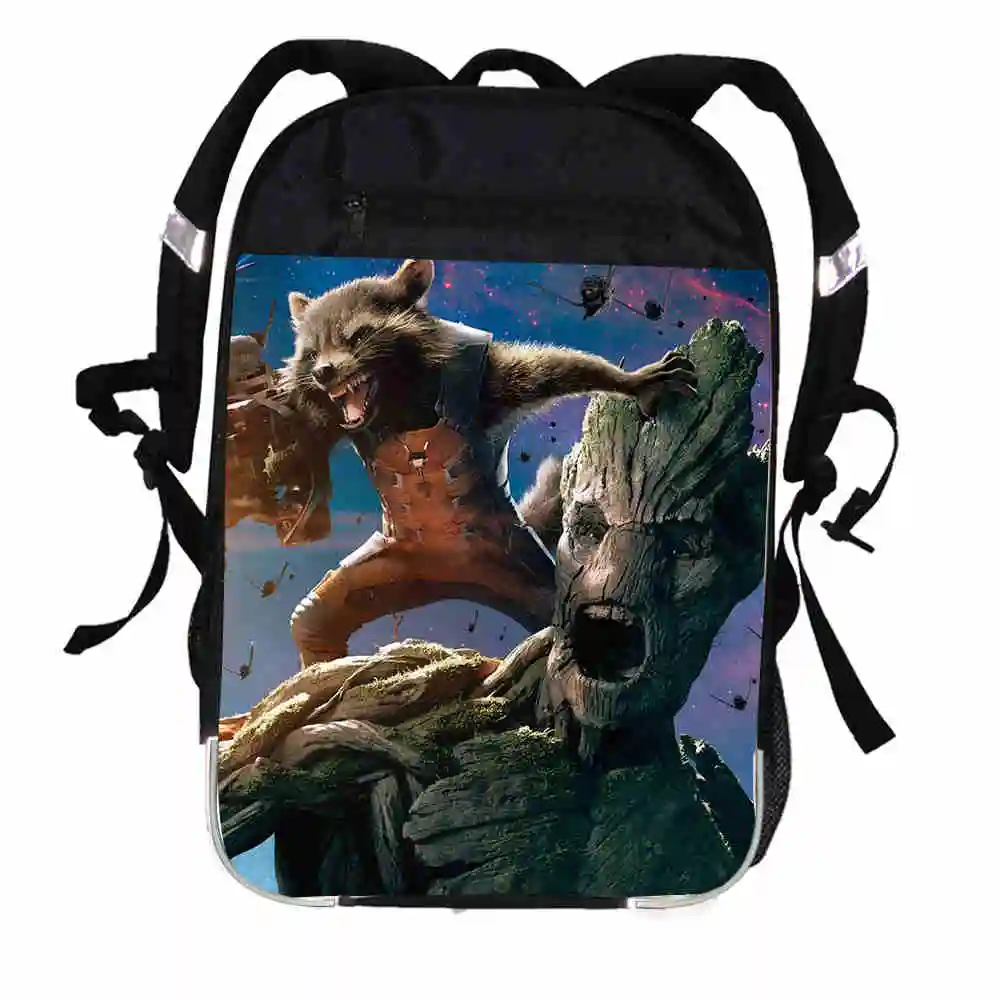 Anime Printing Rocket And Groot Backpack Women Men Causul Boys Girls School Bags Hip Hop Male mochila Kpop Bagpack | Багаж и сумки