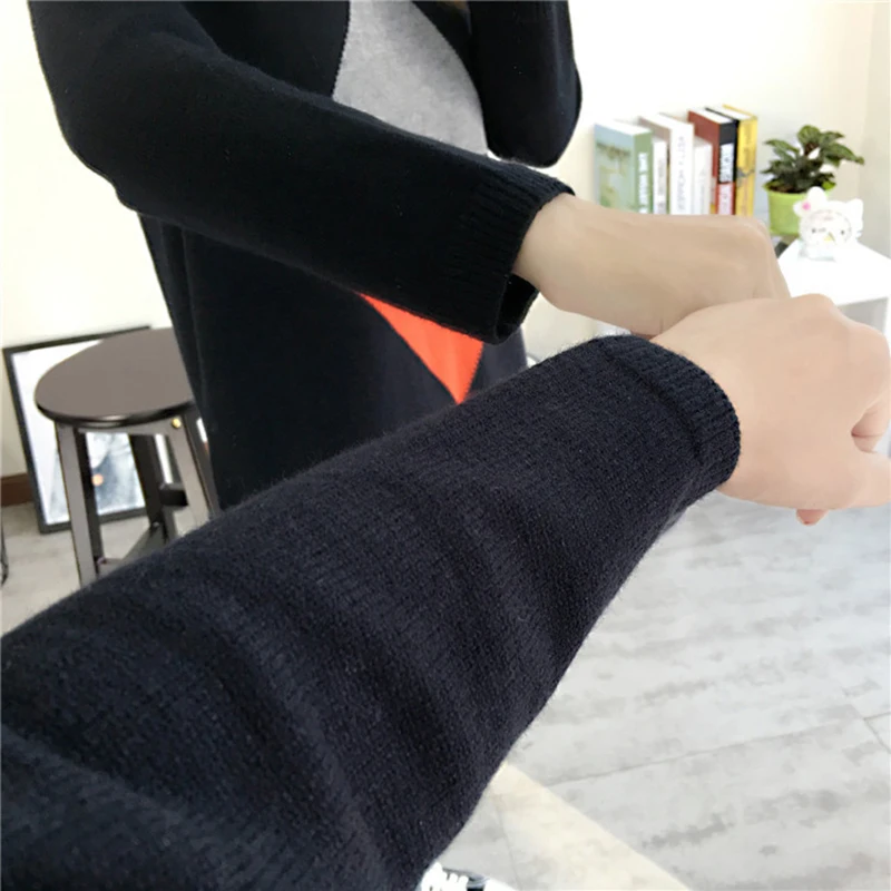 

Women Sweater Pullover Aumtun Winter Sweater Women Long Pullovers Solid Pattern High Quality Female Side fork sweater QH0745