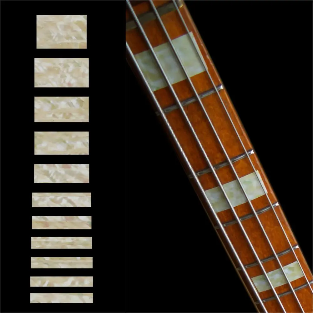 Маркеры Fretboard с инкрустацией наклейки для басов Jazz Bass Block белый