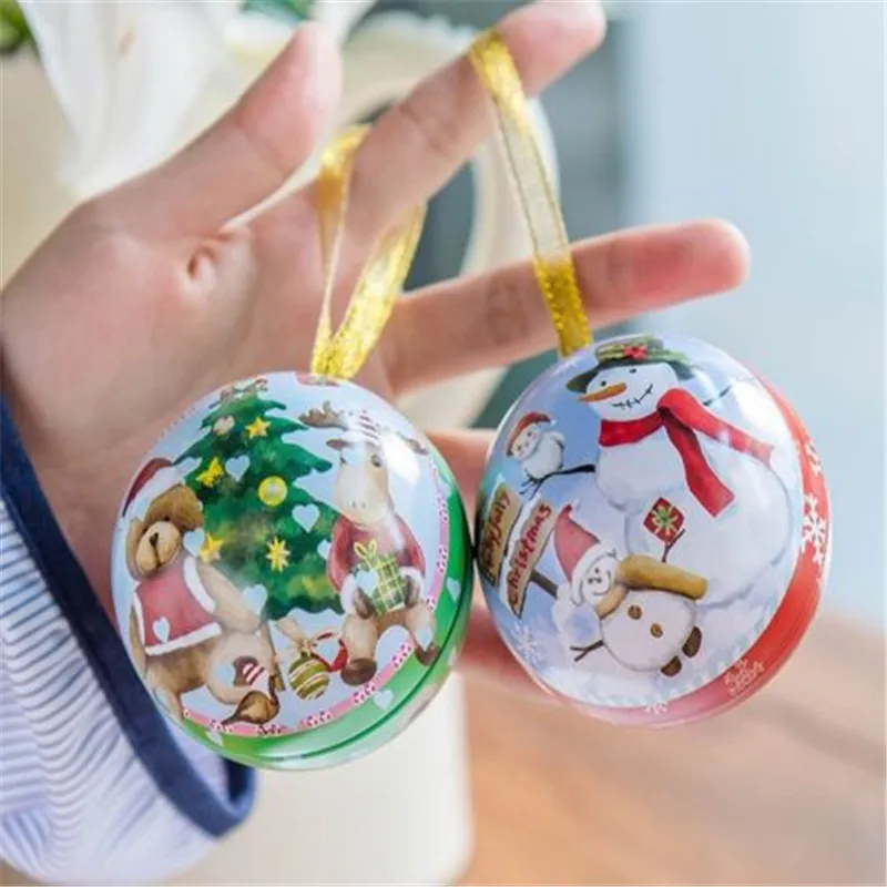 Christmas tree Рождественская коробка для конфет, милая прозрачная Рождественская банка с изображением Санта-лося, снеговика, сладкого сахарного шара, украшения, съемная подвесная Рождественская елка, Декор - Цвет: Christmas tree