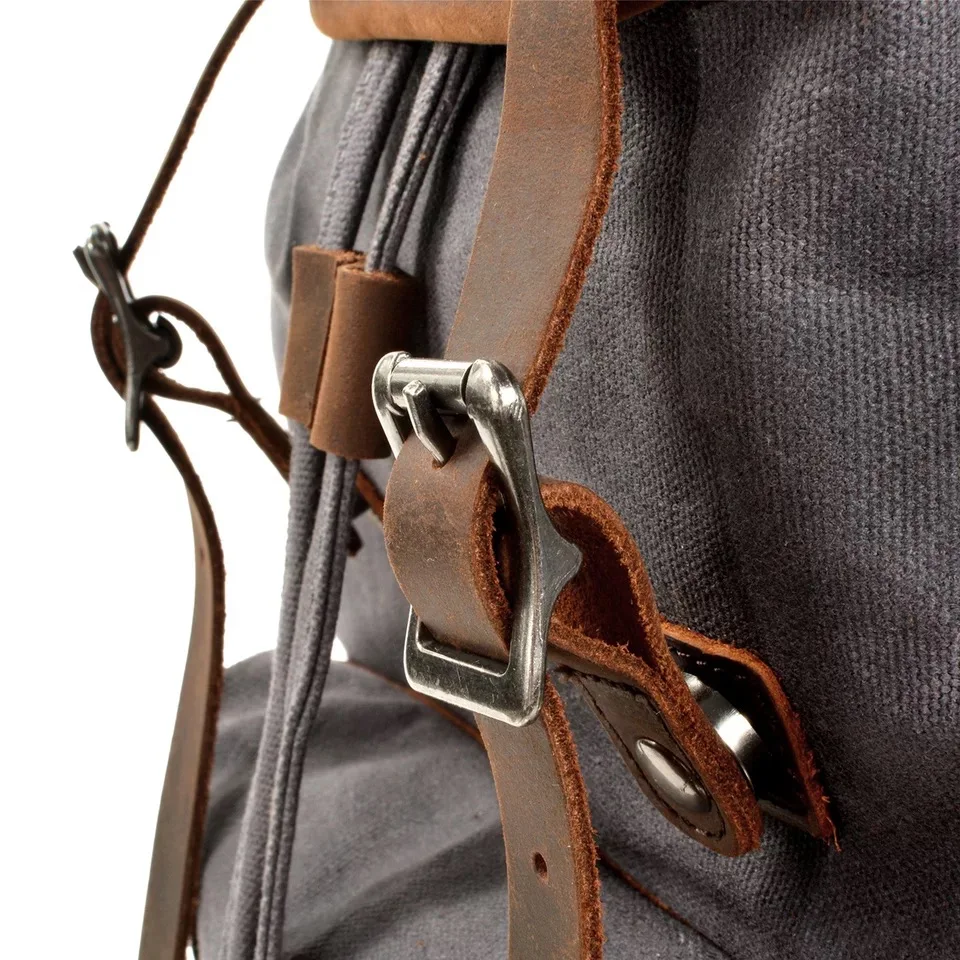 Мужской холщовый рюкзак кожаные сумки для ноутбука водонепроницаемый дорожный