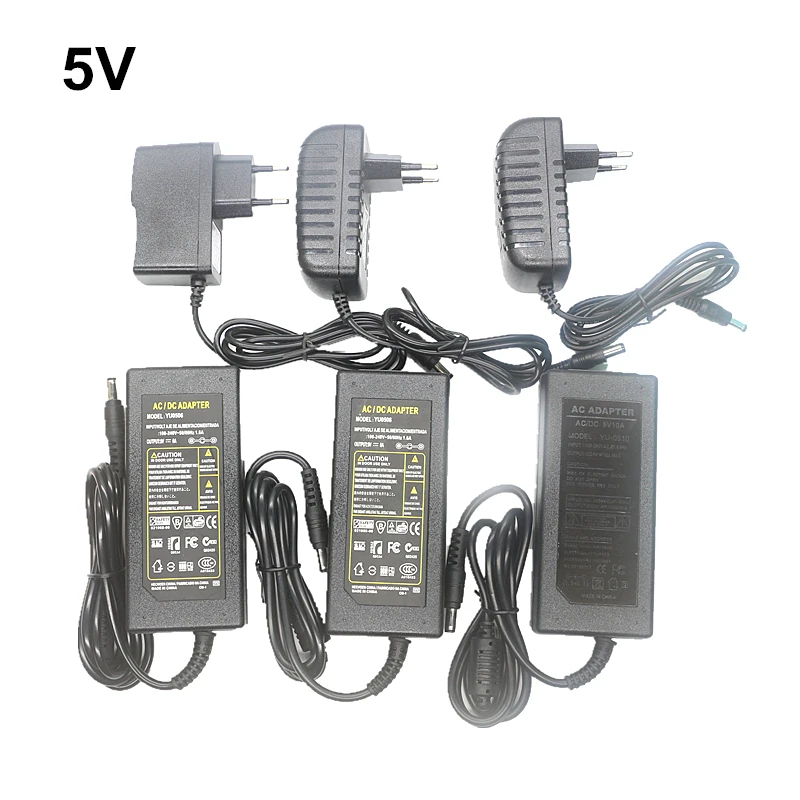 DC 5V WS2812B SK6812 Пиксельная Светодиодная лента Трансформаторы освещения AC 110V 220V к 1A 2A
