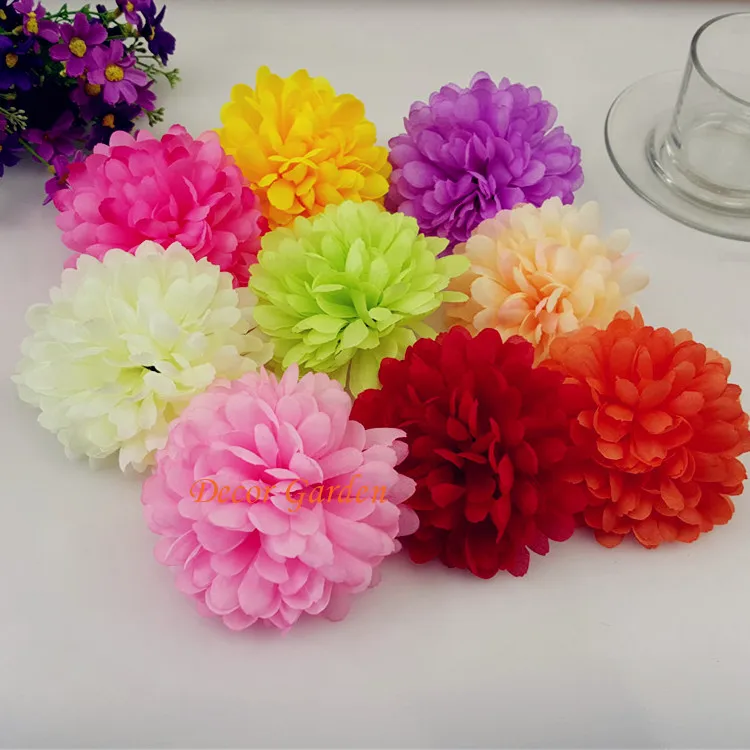 

2pcs 10CM Artificial chrysanthemum Silk Flower Heads For DIY Flower bouquet Party Decorations Hat Shoes Apparel accessory props
