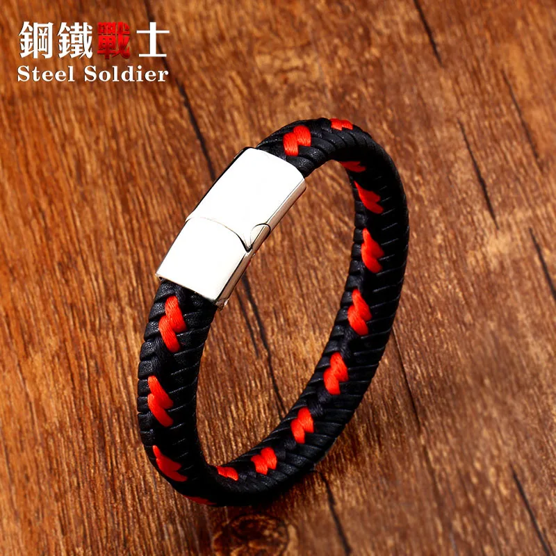 

steel soldier Multicolor rope bracelet women lace chain bangle Handmade cuff bracelet wrap braided charm jewelry male gift